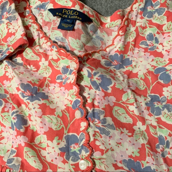 POLO Floral Smocked Cotton Dress 🌺💙 - Picture 3 of 4